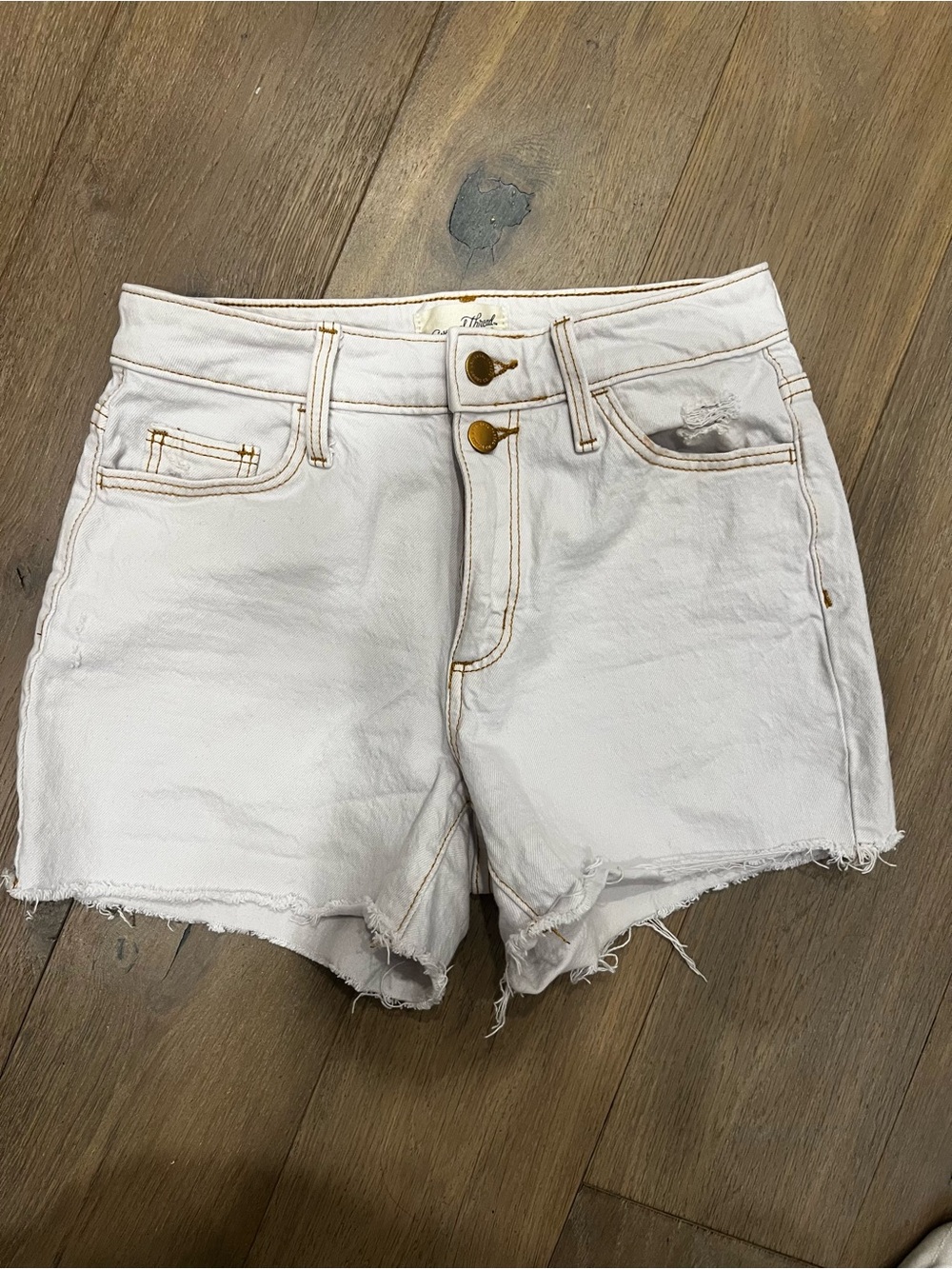 Universal Thread White High-Rise Raw Hem Jean Shorts